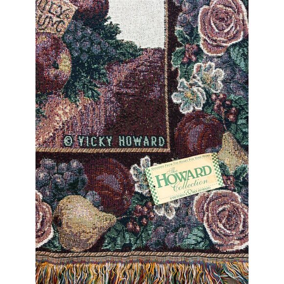 Vicky Howard ‘Peace on Earth’ Christmas Tapestry Throw Blanket Tree Fringe Cottn - Picture 2 of 9